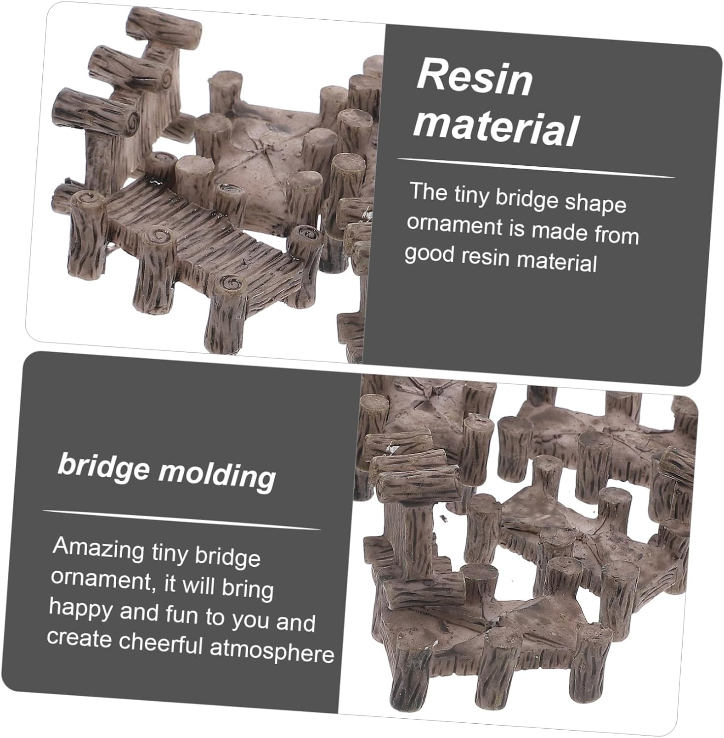 MERRYHAPY 12pcs Miniature Resin Bridge Decor Brown for Mini Garden Crafts