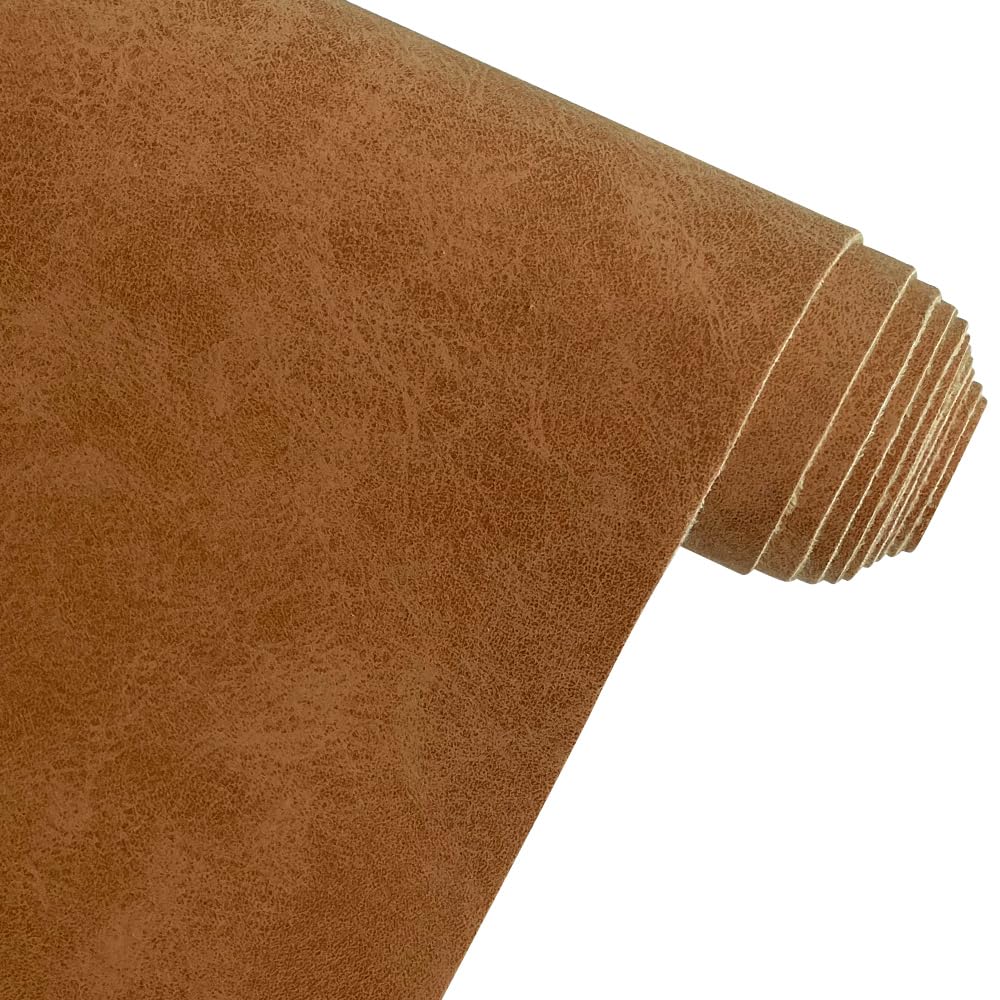 30 x 135 cm Suede PU Faux Leather Fabric, Soft Smooth Crafts Synthetic Fabric for DIY Handicraft Wallets Bags Making, Brown