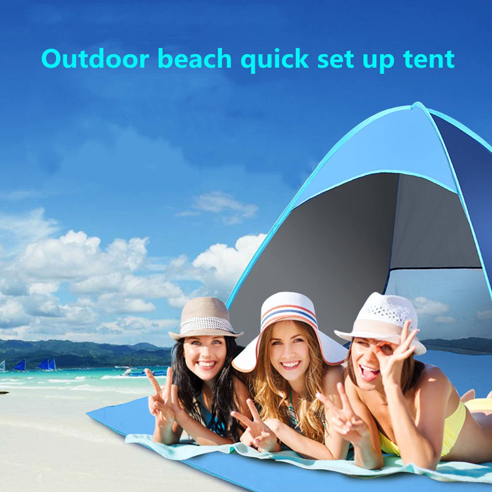 Carpa de Playa para 1-3 Personas Anti-UV Protección Solar Tienda de Playa Portátil, para Los Niños y Los Adultos, Playa, Acampando (Camuflaje)