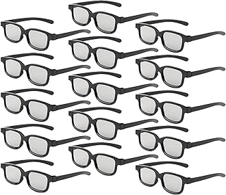 Cocar Real 3D Glasses, Circular Polarized Non-Flashing Passive 3D Glasses For Real Format Cinema/Passive Polarized 3D TV Projector - 3D-eyewear That Supports 3D TV And Cinema (15pcs)