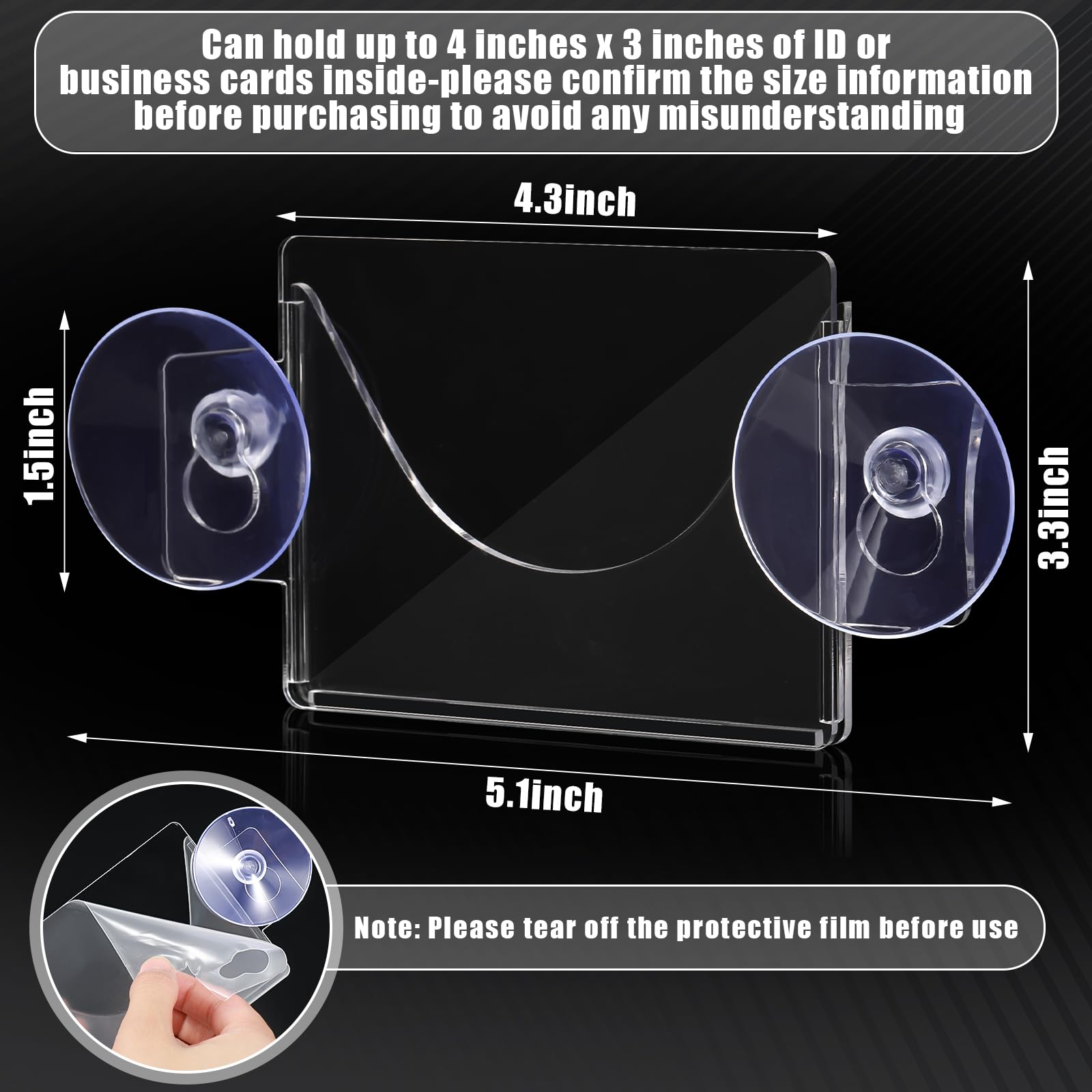 2x Car Windshield Permit Holder Pocket Wallet For Parking Pass 90mm X 90mm - Foto 6