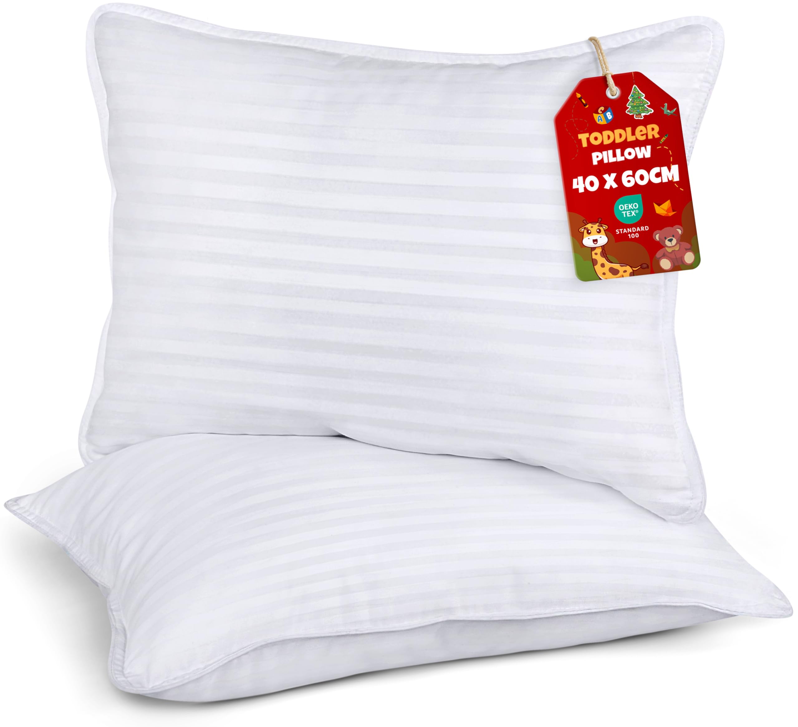 Utopia Bedding Toddler Pillows 2 Pack, 40 x 60 cm Cot Bed Pillow, Kids Small Pillow, Soft and Breathable Pillows, Perfect for Travel (White) (Intended for Age 2 and up)