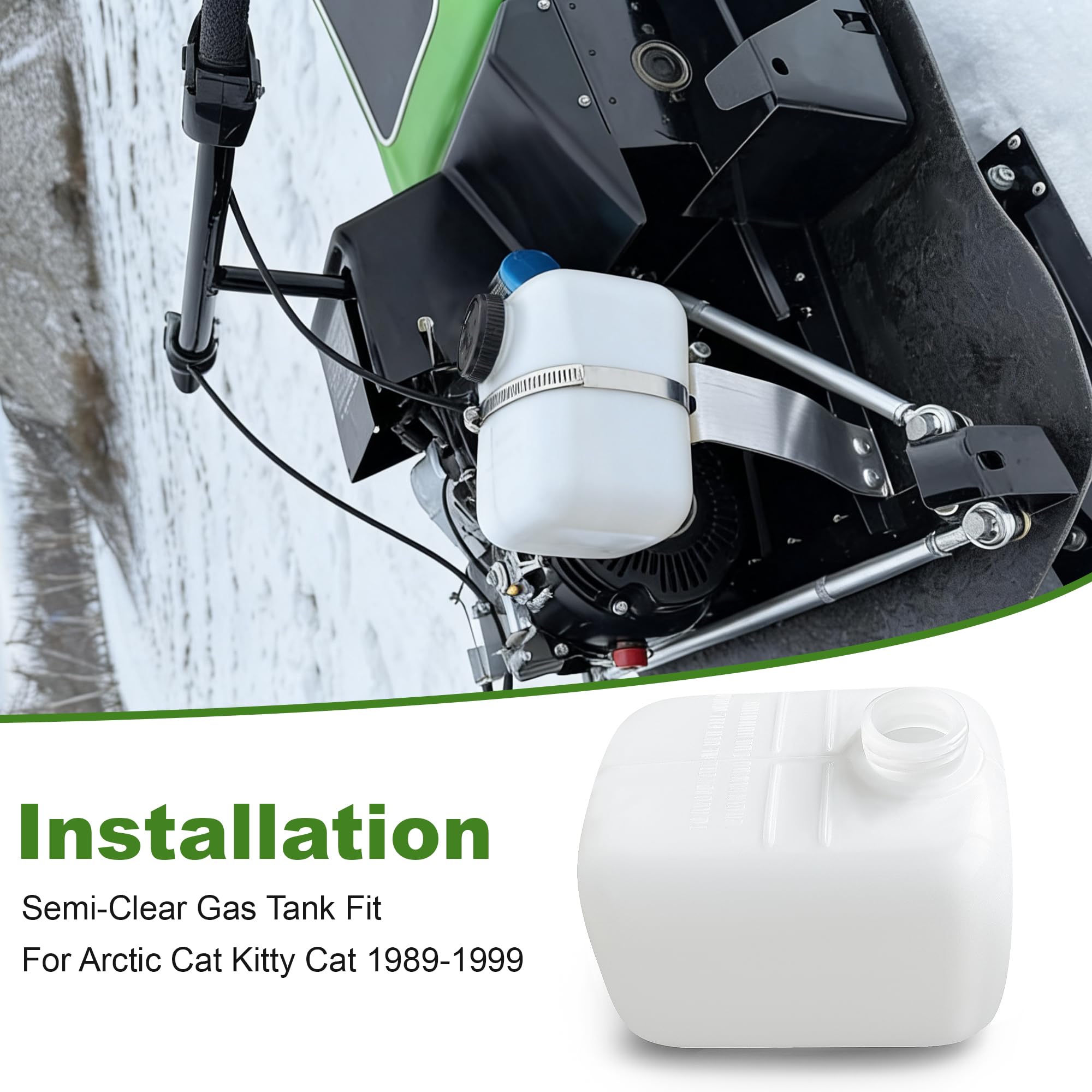 Jetuplusllc Semi-Clear Gas Tank Fit For Arctic Cat Kitty Cat 1989