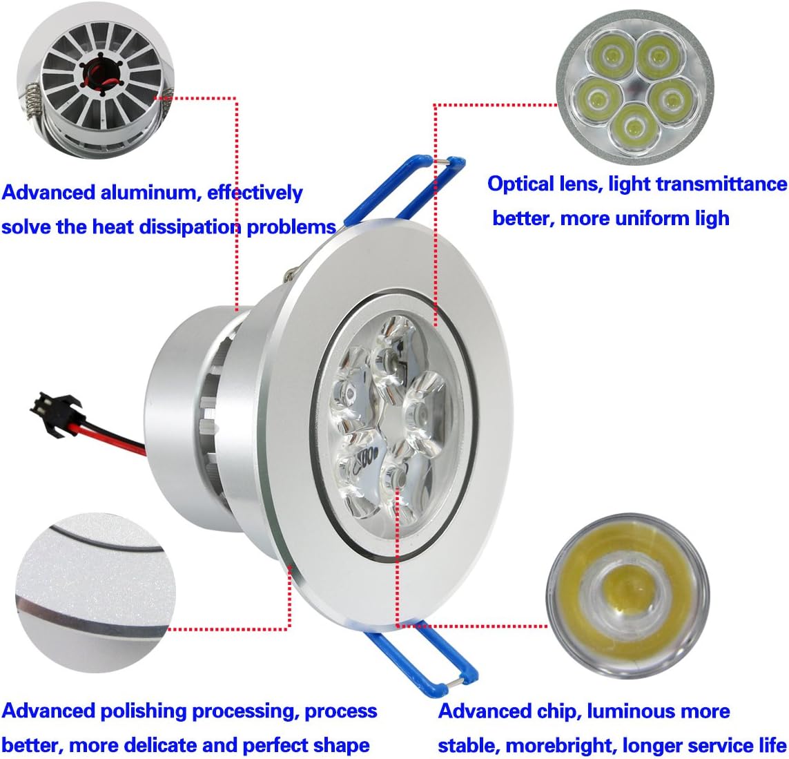 Lemonbest® Dimmable 5W LED Ceiling Light Downlight, Warm White Recessed