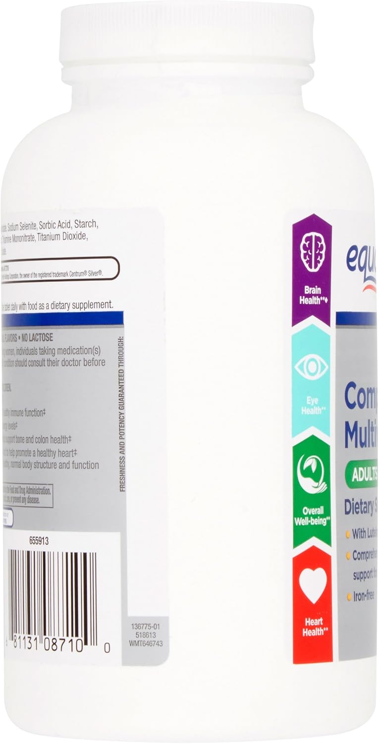 Equate Adults 50+ Complete Multivitamin/Multimineral Supplement Tablets, 450 Ct