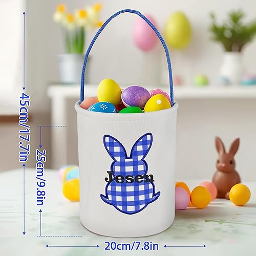 Miniatura 4 de VAPCUFF - Canastas de Pascua personalizadas para niños, cesta de Pascua para huevos de Pascua, cesta de conejo de Pascua, cesta de caza de huevos de
