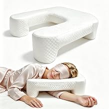 Racgrul Side Sleeper Pillow with Arm Hole, Ergonomic Memory Foam Arm Pillow for Shoulder Comfort, Side Sleeping Support for Neck and Back, Removable Washable Cover, for Side and Back Sleepers