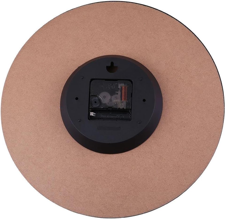 Jinberry 14" (34cm) Vintage Silent Sweep Round Wooden Wall Clock/Shabby Chic Antique Rustic French Country Clock, No Tick Retro Style 14 Inch Clock