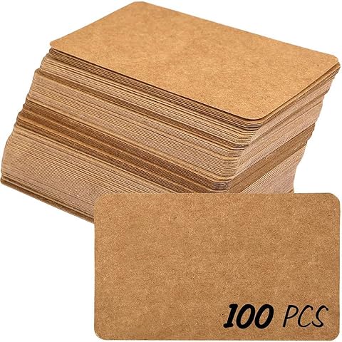 Kraft Paper Cards 100 Pcs Index Cards 3 x 5 Inch Blank Kraft Note Cards for Note-taking, Greeting card writing and DIY projects Cover