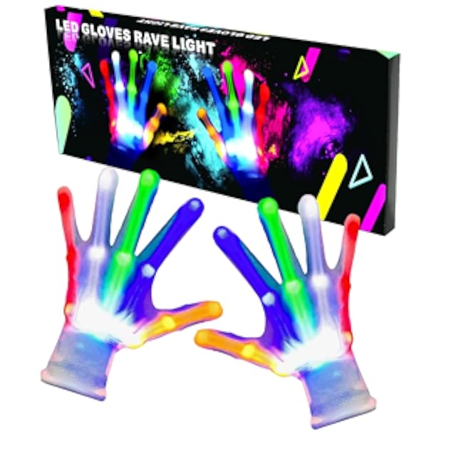 SLIUGLOVEUN Kids Toys LED Gloves Toys for Boys Girls 5-7 8-12 Years Old, Kids Stocking Stuffers Light Up Gloves Ideal for ...