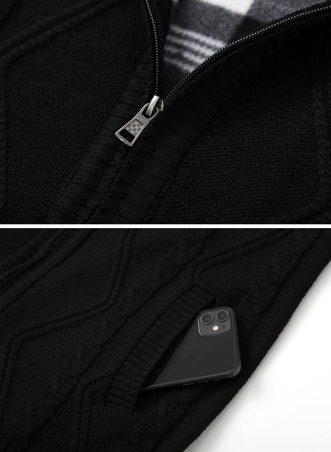 Vcansion Men's Classic Cardigan Sweaters Stand Collar Slim Fit Casual Knitted Sweater - Image 6