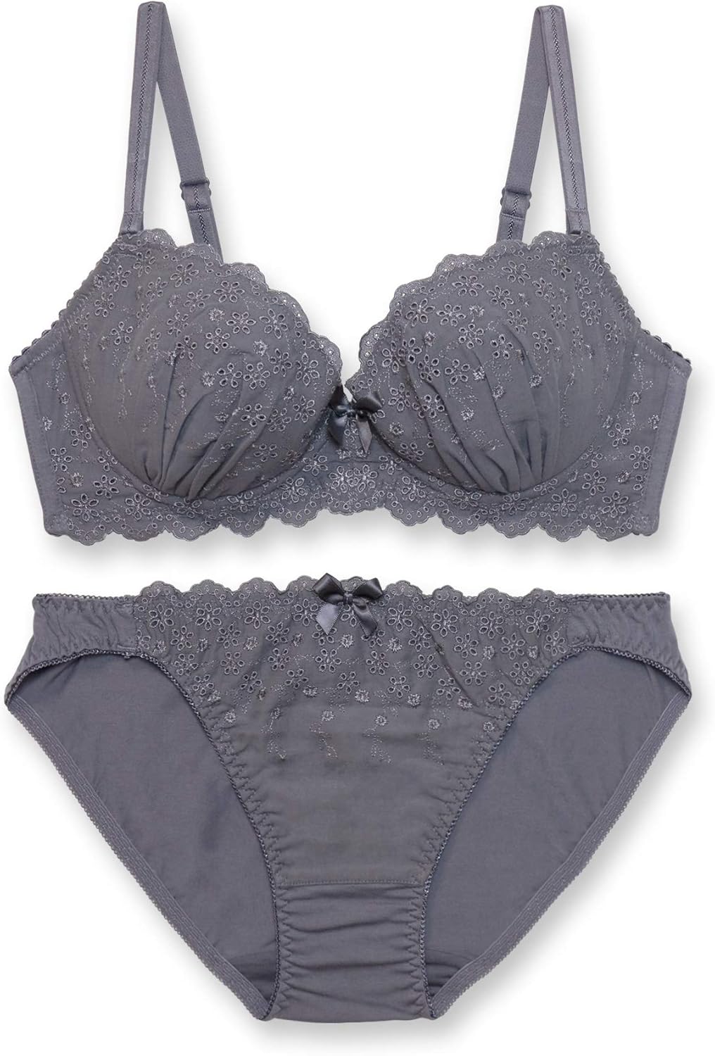 フランデランジェリー レディース 下着 ブラセット コットンドラジェ ブラジャー ショーツ セット レース 綿 コットン かわいい