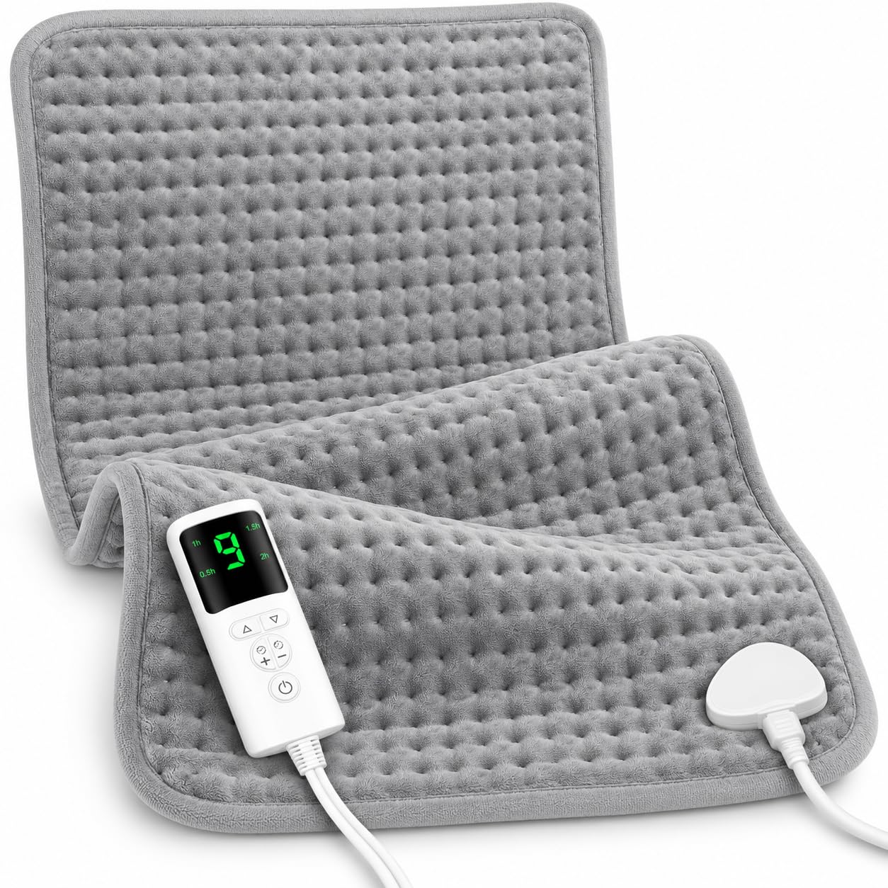 UOHHBOE Almohadilla Eléctrica Lumbar 75W 30×60 cm, 9 Niveles de Calor