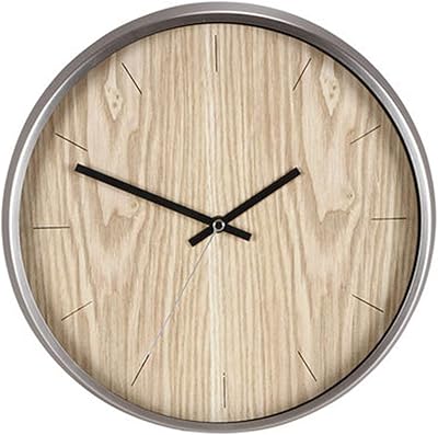 Amazon Com Wtkxt Nordic Round Wall Clocks Decorative For Living Room Decor 12 Inch Wooden Frame Wood Wall Clock Silent Non Ticking Analog Quartz Movement For Kitchen Bedrooms Hotel Size L Home