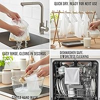 Vista 9 de Kimmama Paquete de 4 bolsas de leche de nueces, colador de nailon de grado alimenticio, bolsa de tela de queso de 7.9 x 11.8 pulgadas para colar