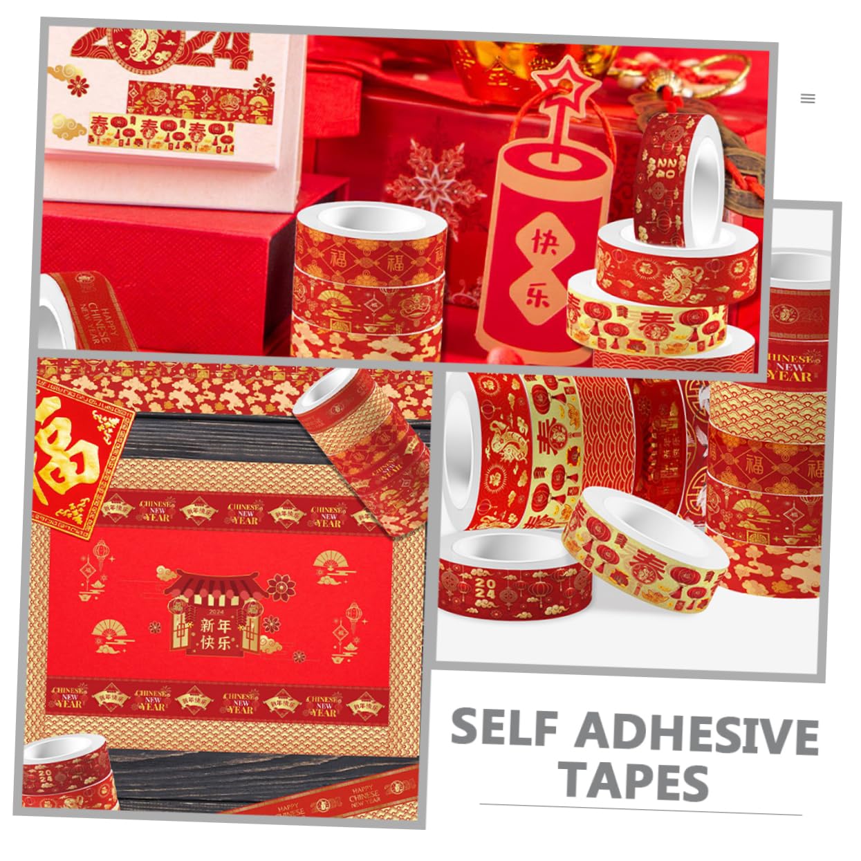 SHINEOFI 5 Set Nastro Washi Anno Del Drago Evidenziatore Nastro Adesivo Extra Largo Distributore Di Nastro Adesivo Per Mascheratura Nastro Del Diario Chiaro Neon Punto Colorful 12 * 5
