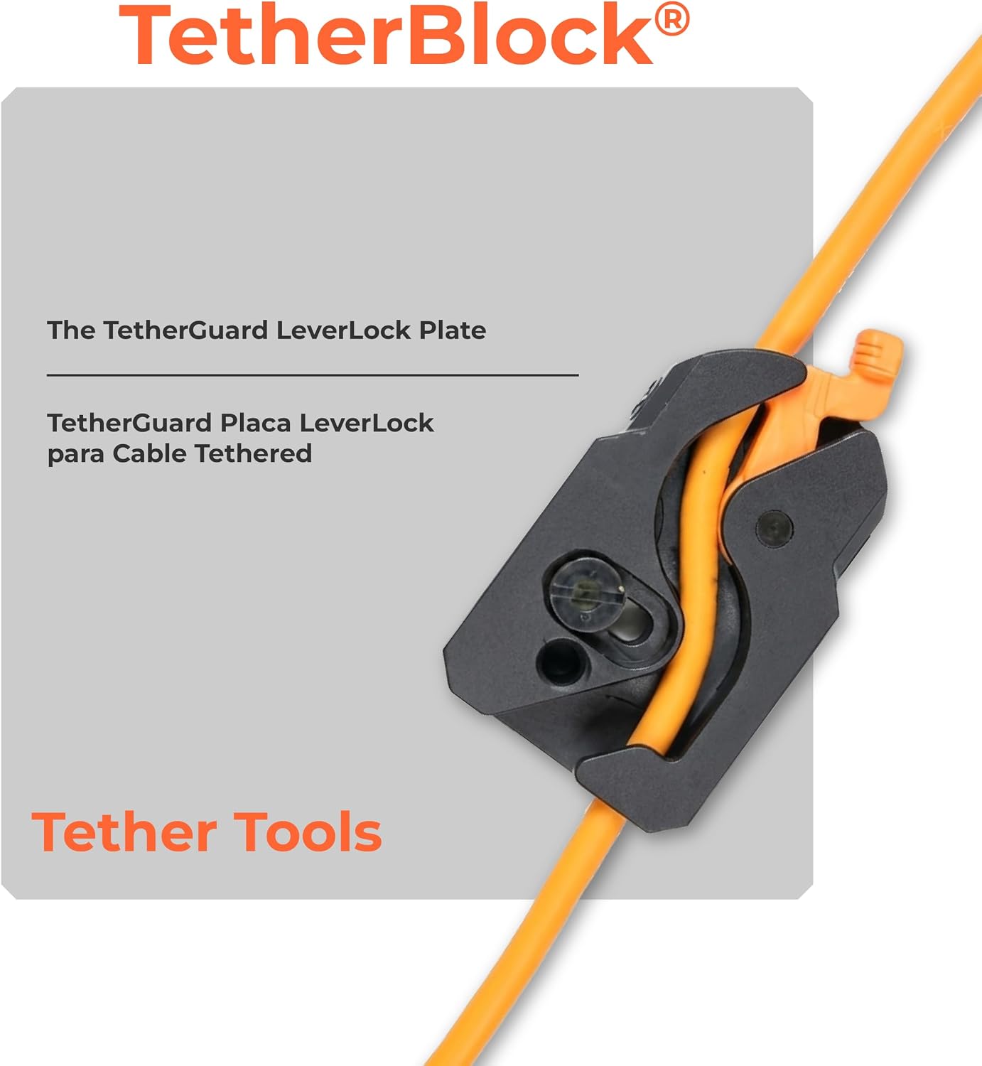 Tether Tools TetherGuard LeverLock Plate Port Protection, Tripod Plate for Cable Management