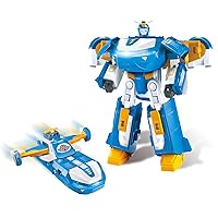 Super Wings 3-in-1 World Aircraft Transforming Robot con effetti luminosi e sonori