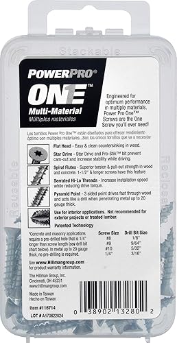 Miniatura 7 de Power Pro 116714 Tornillos multimaterial, plata, 35 piezas