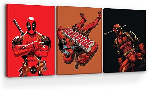 Miniatura 61 de MAVIS PRINT Dead Poool - Decoración de pared Marval de 12 x 16 pulgadas, impresión HD y marco de madera, decoración moderna de pared para Annt