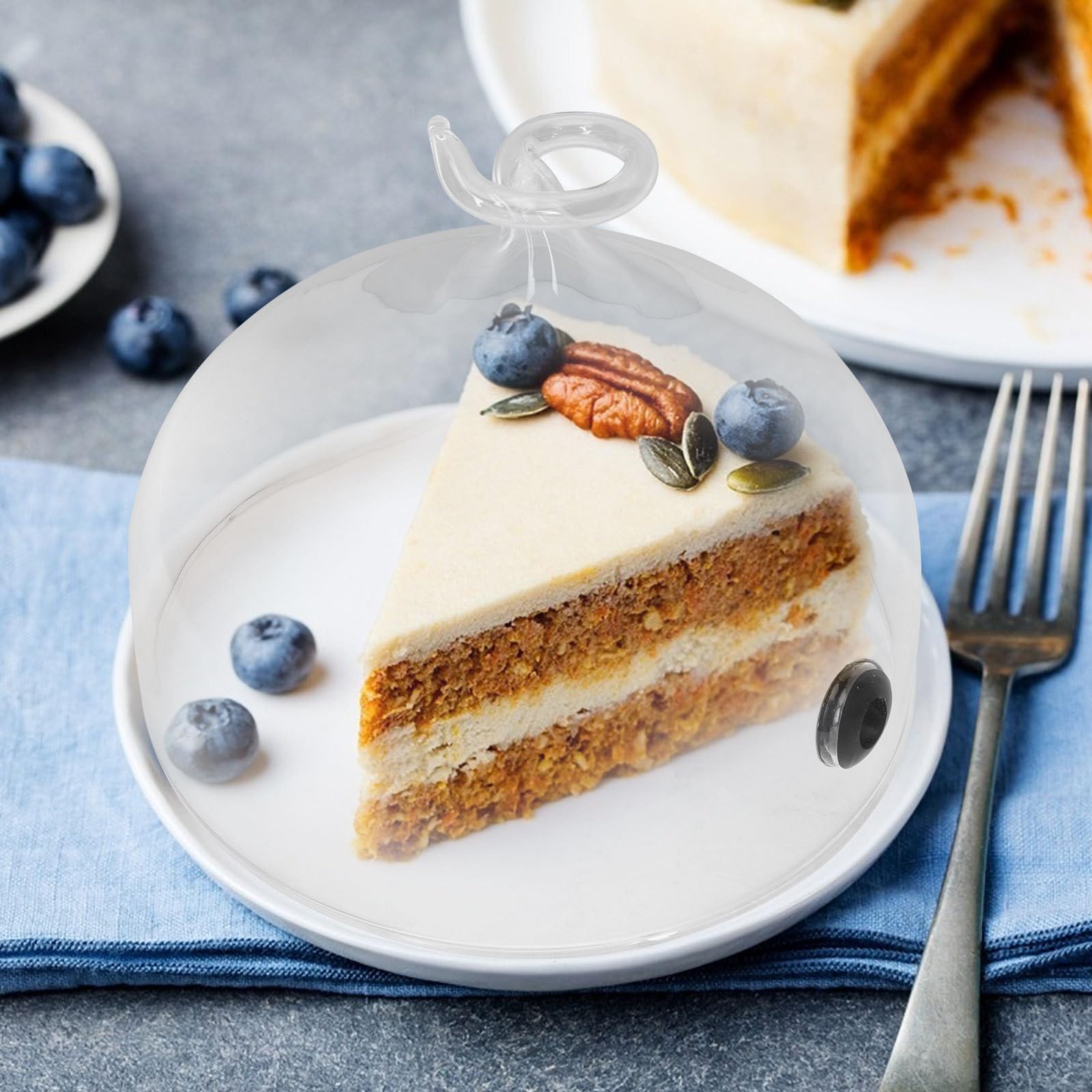 ifundom Glasglocke Vielseitige Lebensmittelabdeckung Kuchenpräsentationsabdeckung aus Glas mit Insektenschutzfunktion und Rauchglocke für Küche und Zuhause
