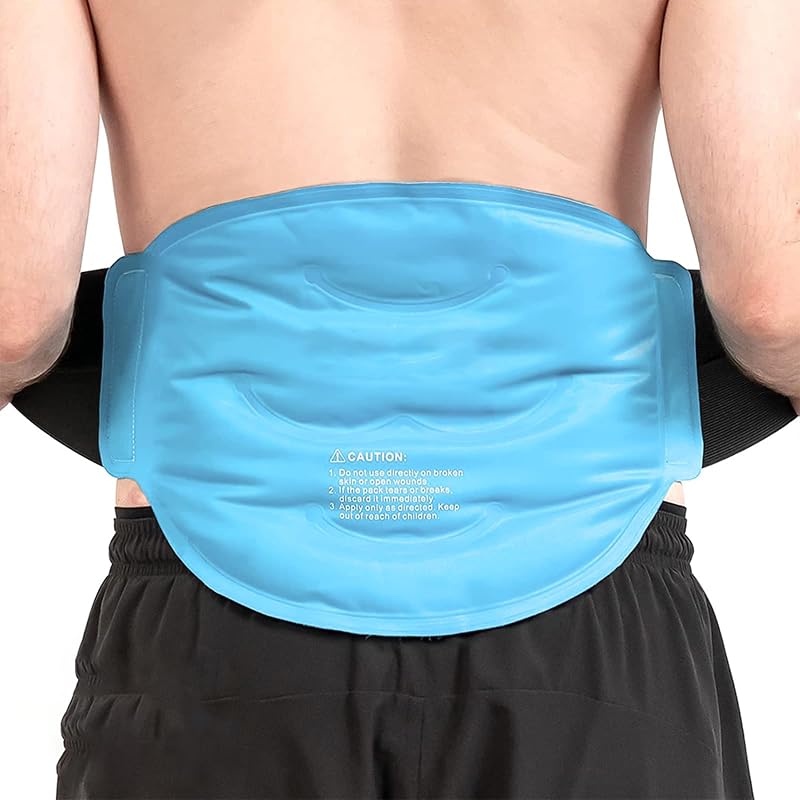 Ice Pack Lombaire 45 x 26 cm – Poche de Glace Ceinture Réutilisable Chaud/Froid pour Bas du Dos, Gel Froid pour Douleurs Lombaires, Sciatique et Hernie Discale, Idéal Après Chirurgie