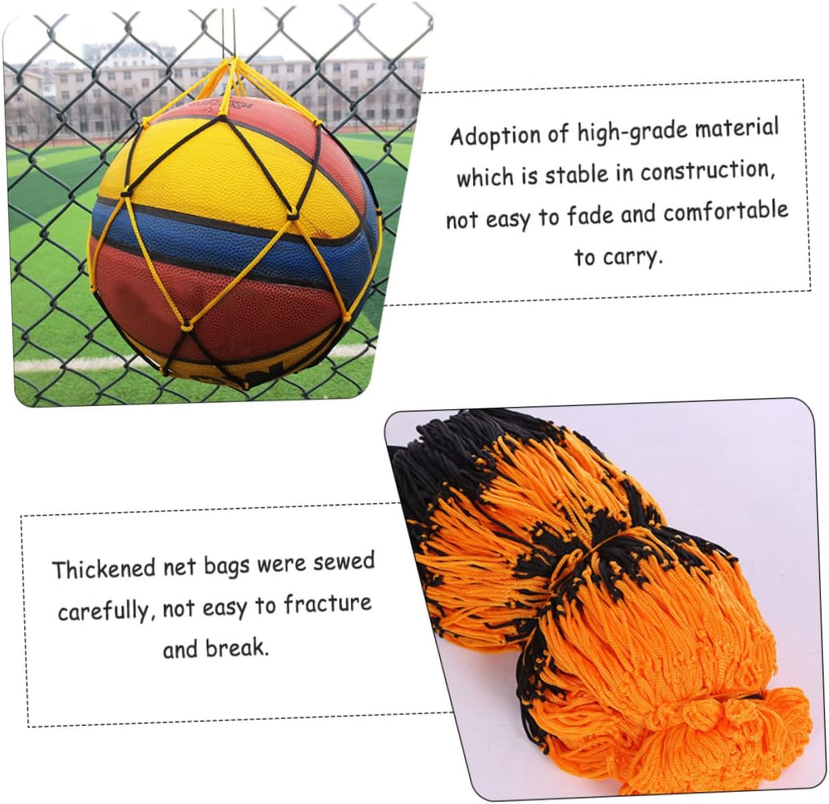 Hemoton Wear-resistant Mesh Bag for Basketball Drills 12pcs Multi-function Soccer Bag Drawstring