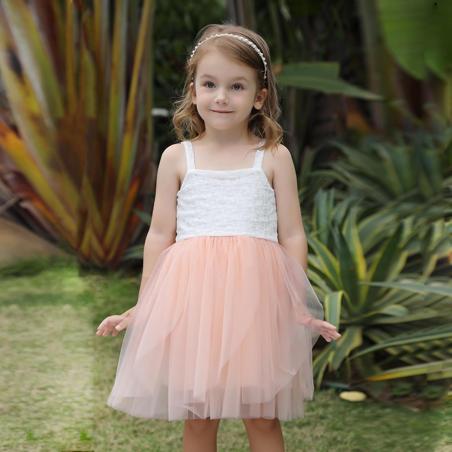 Baby Girl Tutu Dress Lace Strap Dresses A-Line Tiered Tulle Party Sundress for Birthday - Image 3