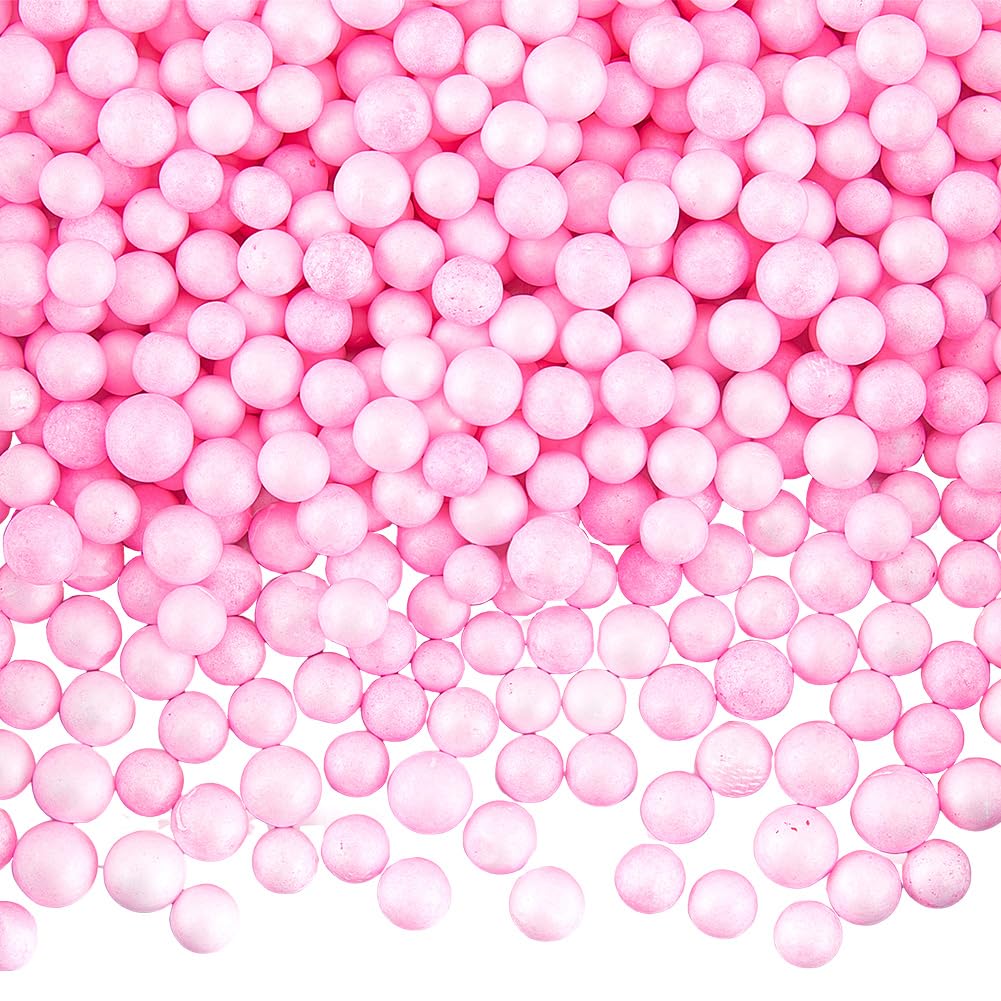SOFPLATE 1800Pcs Pink Foam Beads Small Bead Vase Filler Bulk Microfoam Polystyrene Round Weight Stuffed Fillers Decorations Ball Stuffing for Arts DIY Crafts Pillow Party Decor Filling Accessories