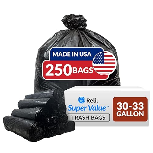 30-33 Gallon Trash Bags Heavy Duty | 250 Count Bulk