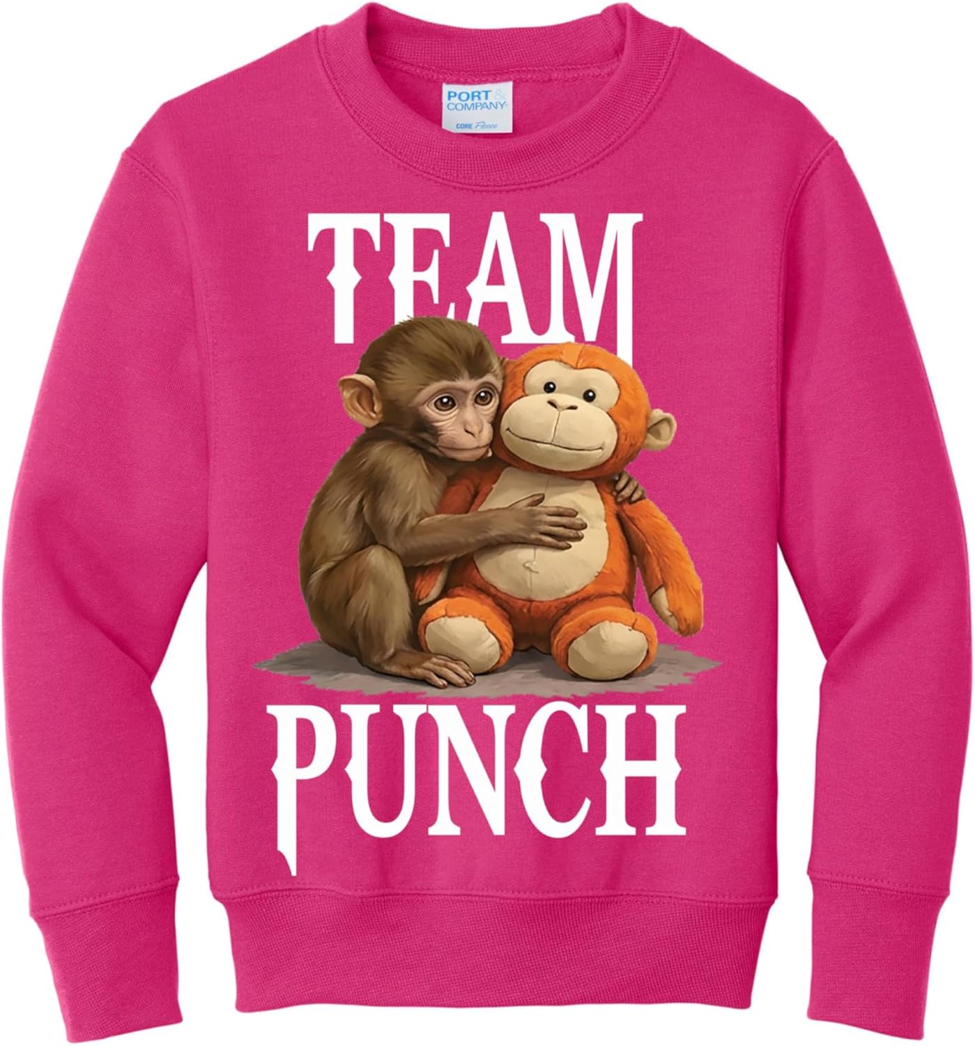 wild custom apparel Team Punch Monkey Kids Youth Boys Girls Sweater Crewneck Sweatshirt
