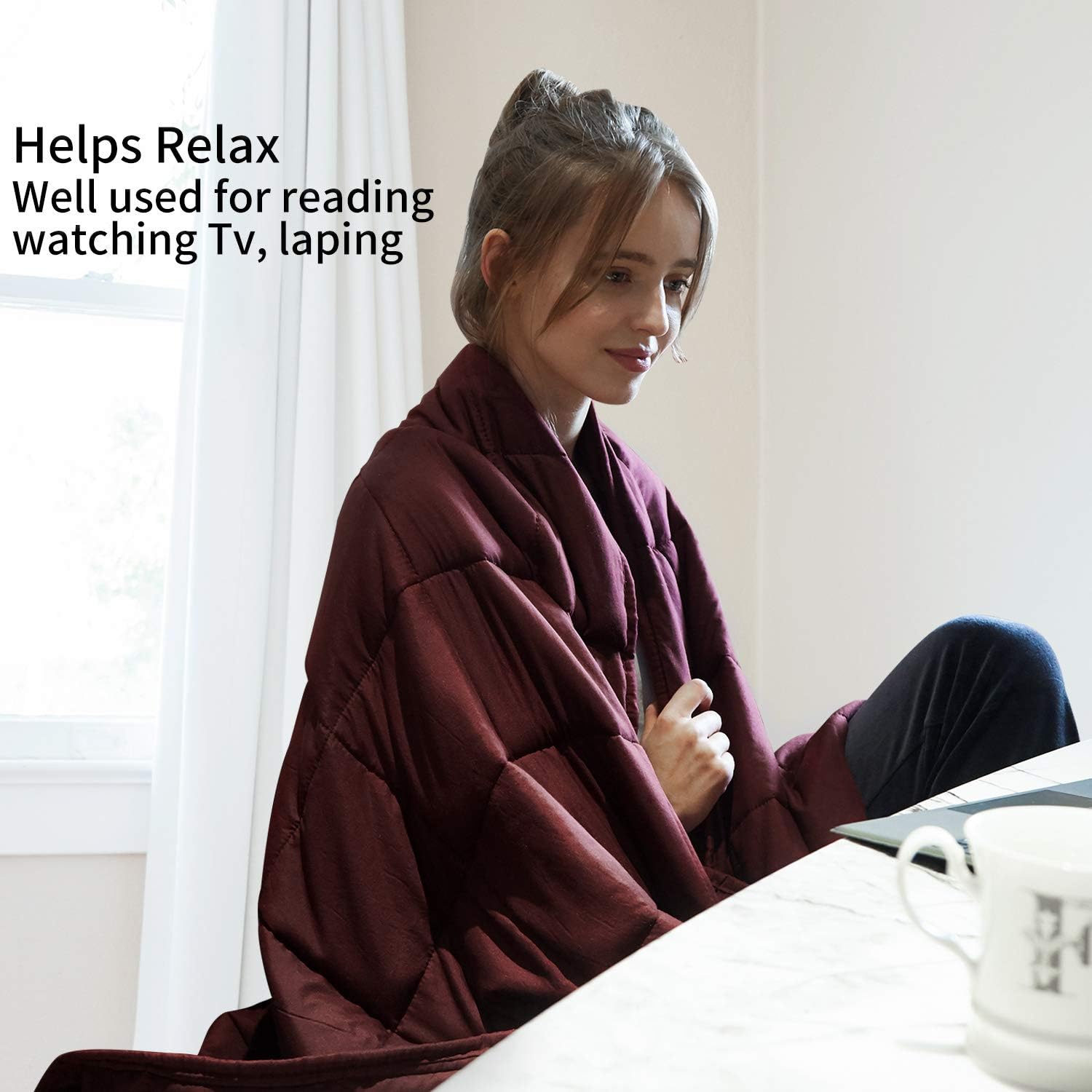 Best Deal Weighted Blanket with Cover Set Heavy Blanket (Teal Blue-Grey Cover Set, 48 72 12 lbs)