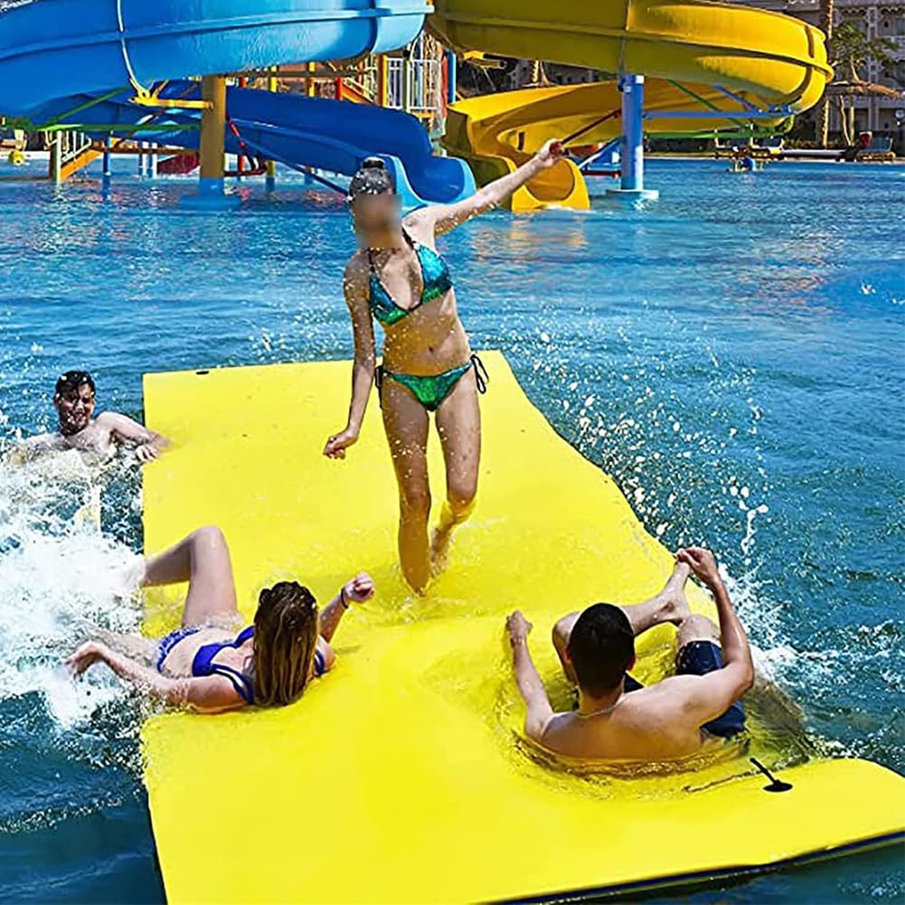Tapis d'eau flottant en mousse XPE indéchirable, design à 3 couches avec sangle élastique pour lac, plage, océan et piscine, parfait pour s'amuser au soleil