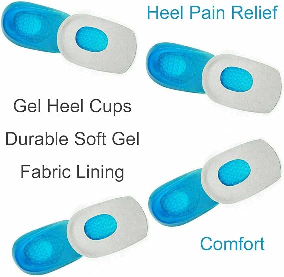 Heel Support Pads Orthotic Cushion Gel Cup for Sensitive Heels, Heel Spurs, Plantar Fasciitis, or Ankle Pain