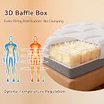 3 Inch White Goose Feather Mattress Topper,King Feather Bed Topper,Mattress Cover with Straps,Ultra Soft Pillowtop,100% Organic Cotton Fabric(78”x80”)