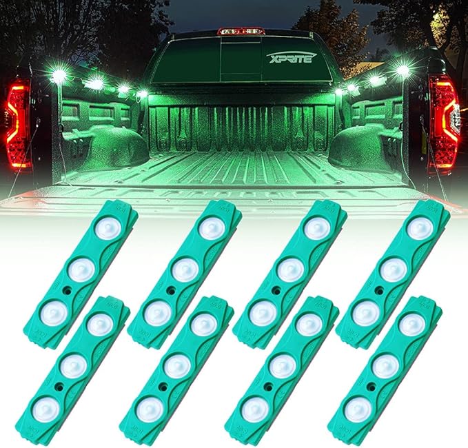 Xprite Green LED Truck Bed Light Kits with On/Off Switch