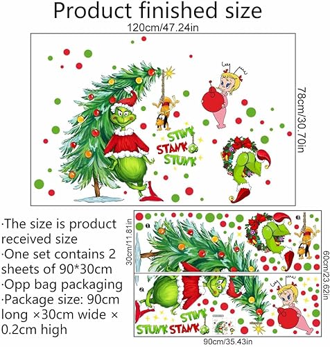 Miniatura 6 de Calcomanías de pared con texto en inglés "Merry Christmas", reutilizables, 3D, autoadhesivas, para fiestas, decoración de fiesta de Navidad, hogar,