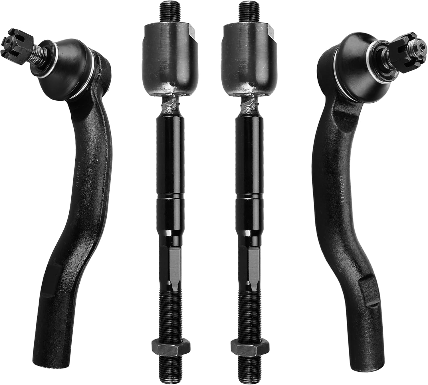 4pc Front Inner and Outer Tie Rod Ends for Lexus ES330 2004-2006, Steering Tie Rod End Kit for Toyota Camry 2004-2006/ Solara 2004-2008, EV420 ES80602 ES80603 Inner Outer Tie Rod Ends