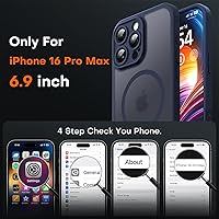 Vista 32 de TOCOL Funda magnética para iPhone 15 Pro Max, protección completa mejorada de la cámara, compatible con Magsafe, protección contra caídas, funda