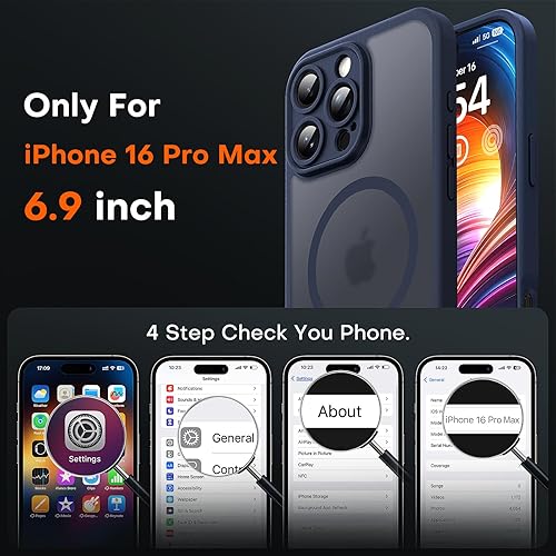 Miniatura 32 de TOCOL Funda magnética para iPhone 15 Pro Max, protección completa mejorada de la cámara, compatible con Magsafe, protección contra caídas, funda