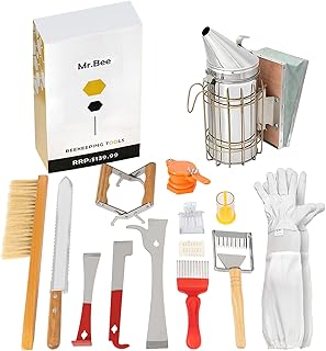 Beekeeping Supplies Tools Kit 14 Pcs for Beekeeper Necessary Bee Hive Supplies Beekeeping Starter Tool Kit PRO Edition