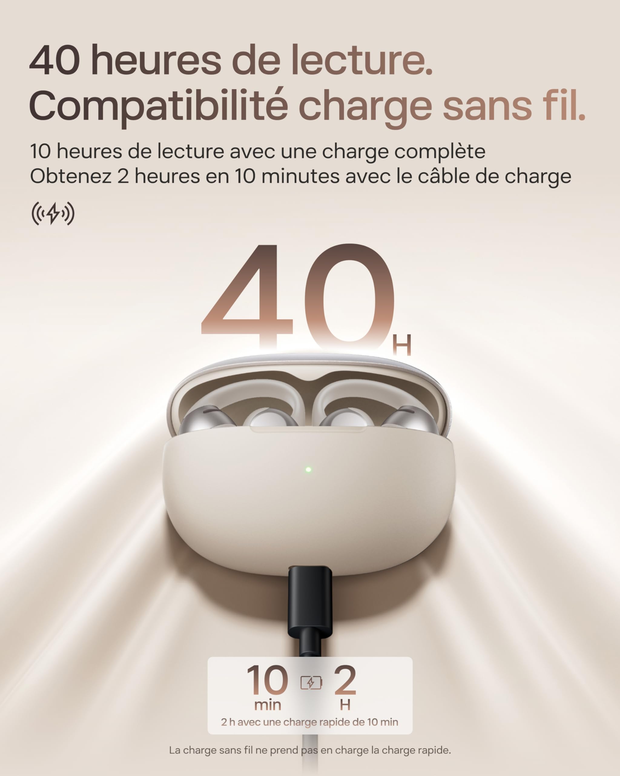 SHOKZ OpenDots One écouteurs Clip-on à Oreilles Libres, IP54 - Gris | audio dolby premium, à clip 6, 5 g, bluetooth 5.4, sans fil avec microphone, chargement rapide, 40 h d’autonomie, IP54