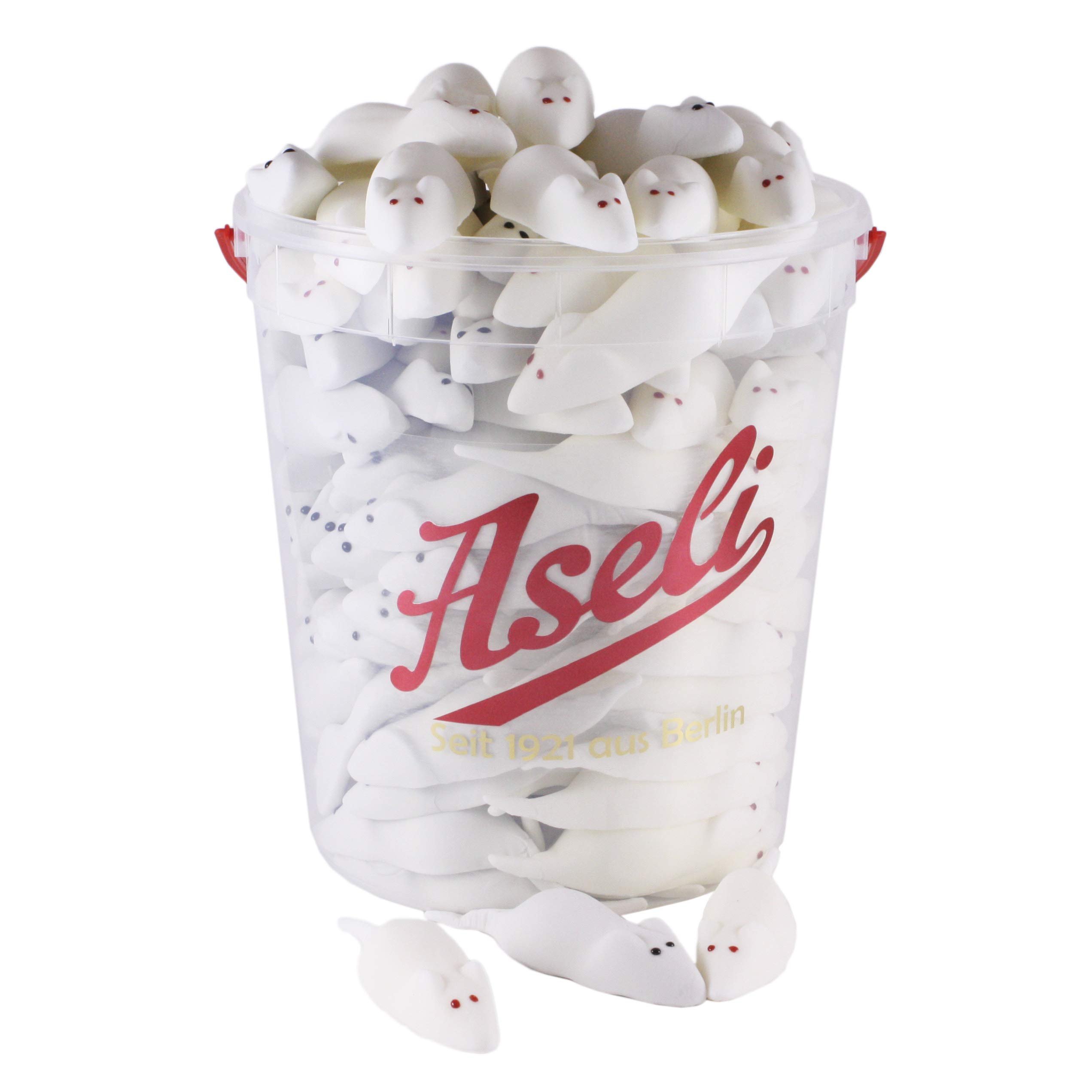 1.100g Weisse und graue Riesenmäuse | Aseli | Mäusespeck | Schaumzucker-Ware | Schaum-Mäuse | Speckmäuse | Schaumzucker-Figuren handgefertigt | glutenfrei | laktosefrei