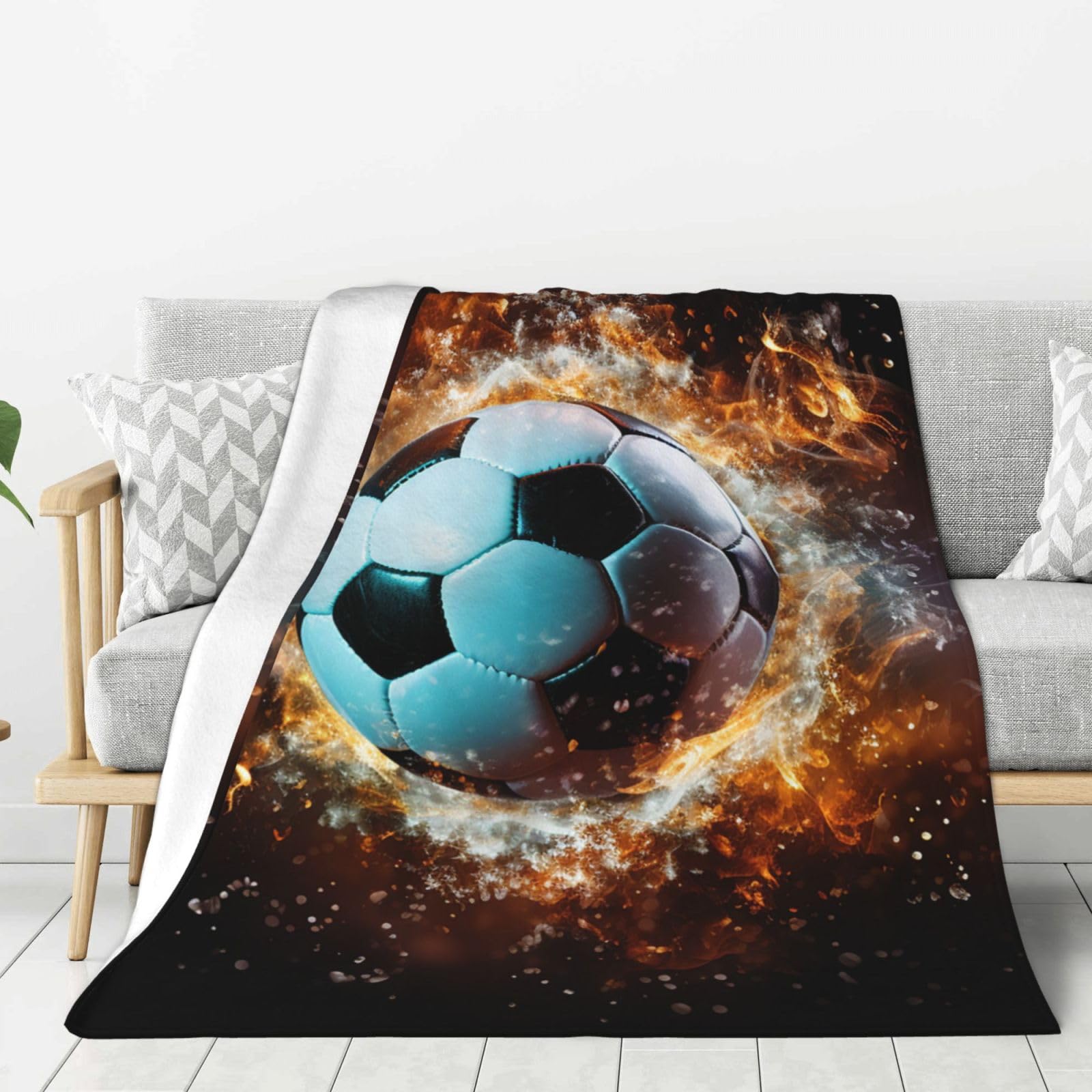 Couverture polaire football légère et douce pour s'emmitoufler devant les matchs sur le canapé