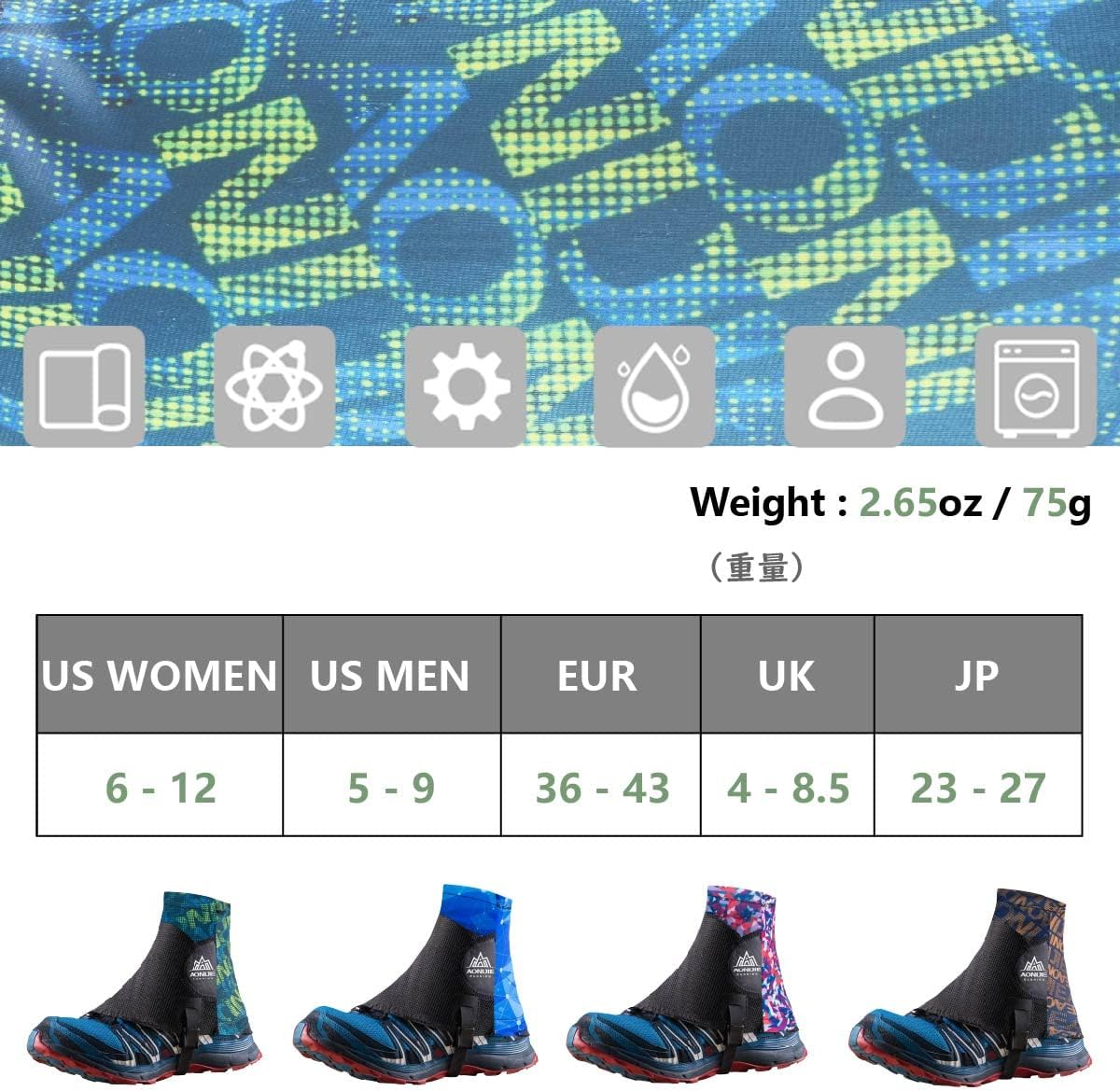 JEELAD Low Trail Gaiters Reflective Running Gaiters Ankle Gators Lightweight Hiking Walking Gaiters for Men Women (Purple) : Sports & Outdoors