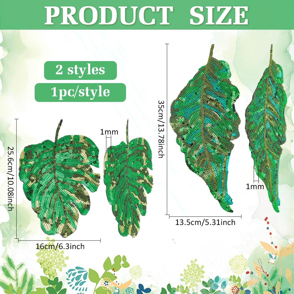 Toppe Ricamate A Forma Di Foglia Con Paillettes - 1 Paio Per Cucito Su Jeans E Vestiti - Foto 4