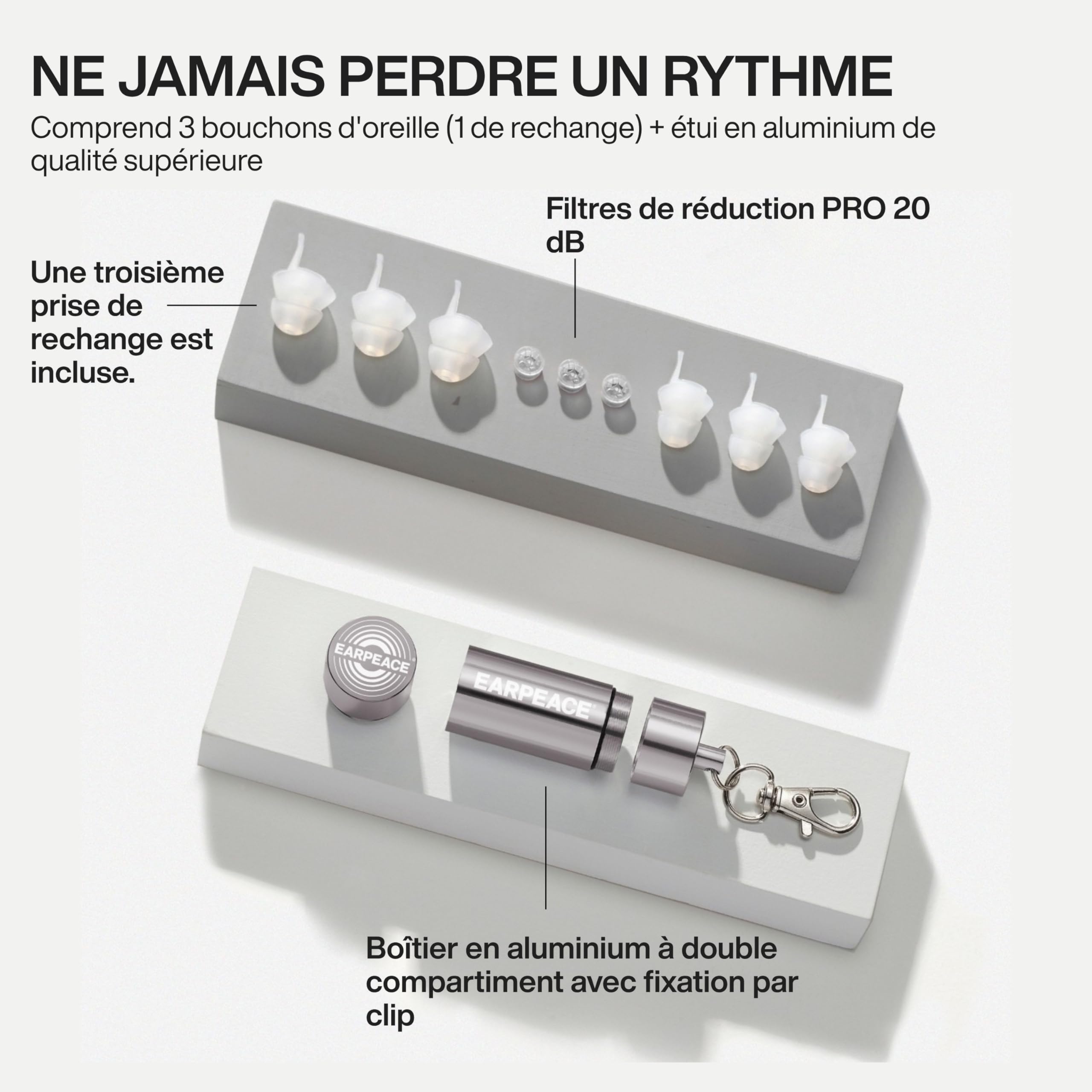 EarPeace Music PRO Protection Auditive Musicien - Bouchons d'Oreille Anti Bruit Haute Protection 20dB