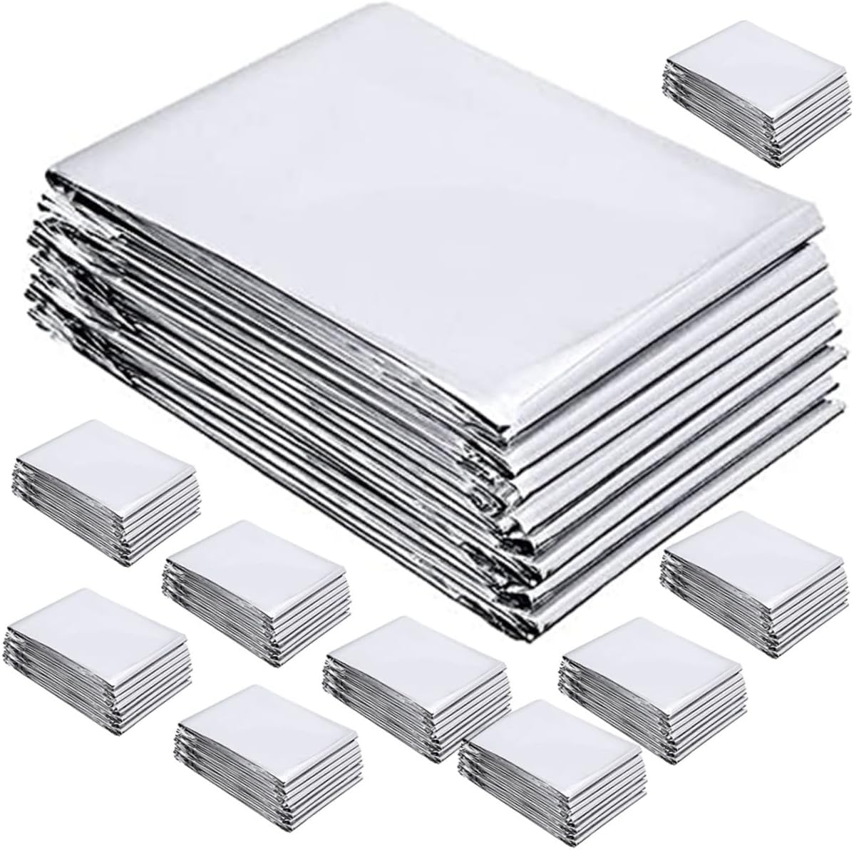 12pcs Silver Reflective Plant Growth Film Reusable Thermal Blanket for Greenhouse Emergency Rescue and Garden Use