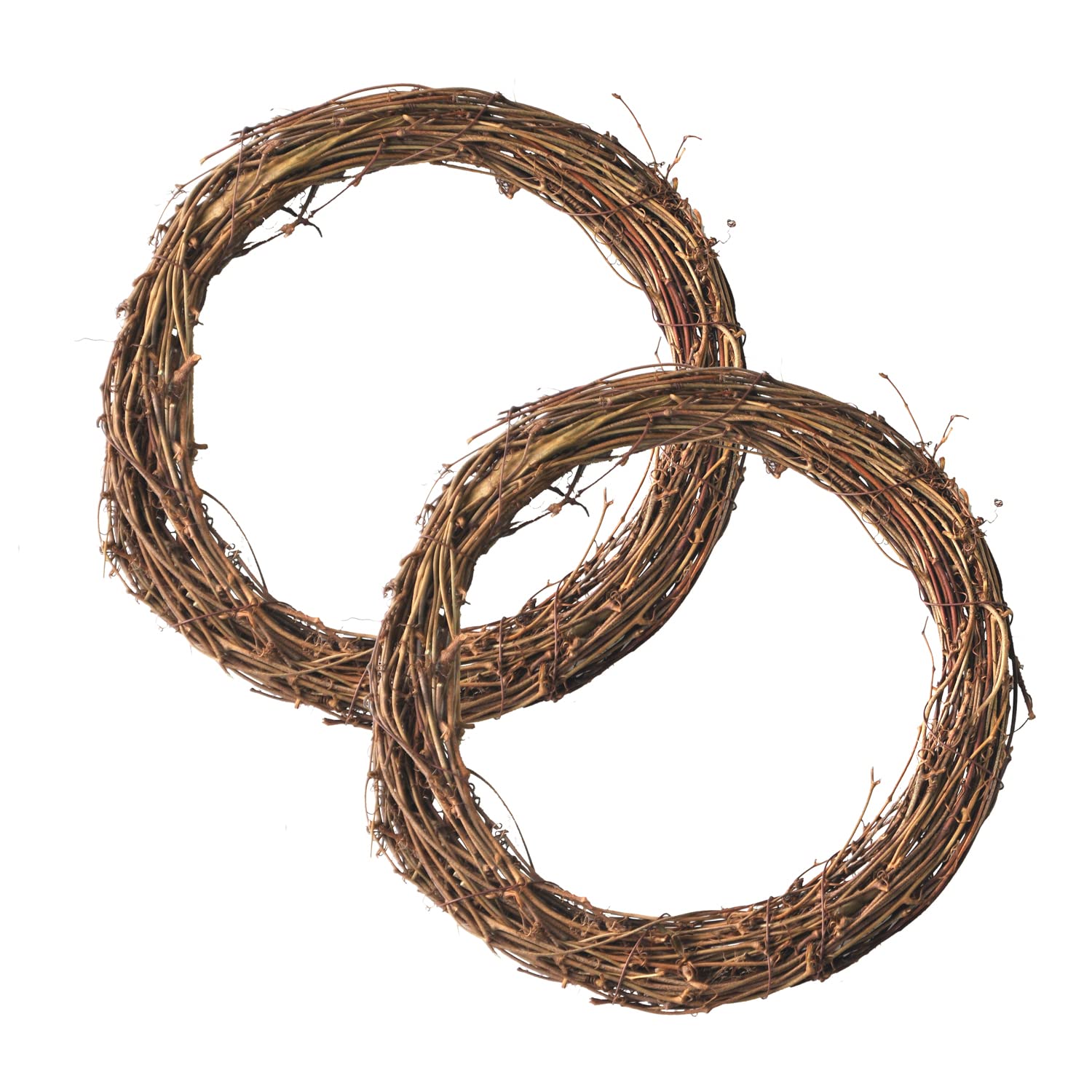 Ougual DIY Crafts Natural Grapevine Wreaths (12 Inch, 2 Pack)