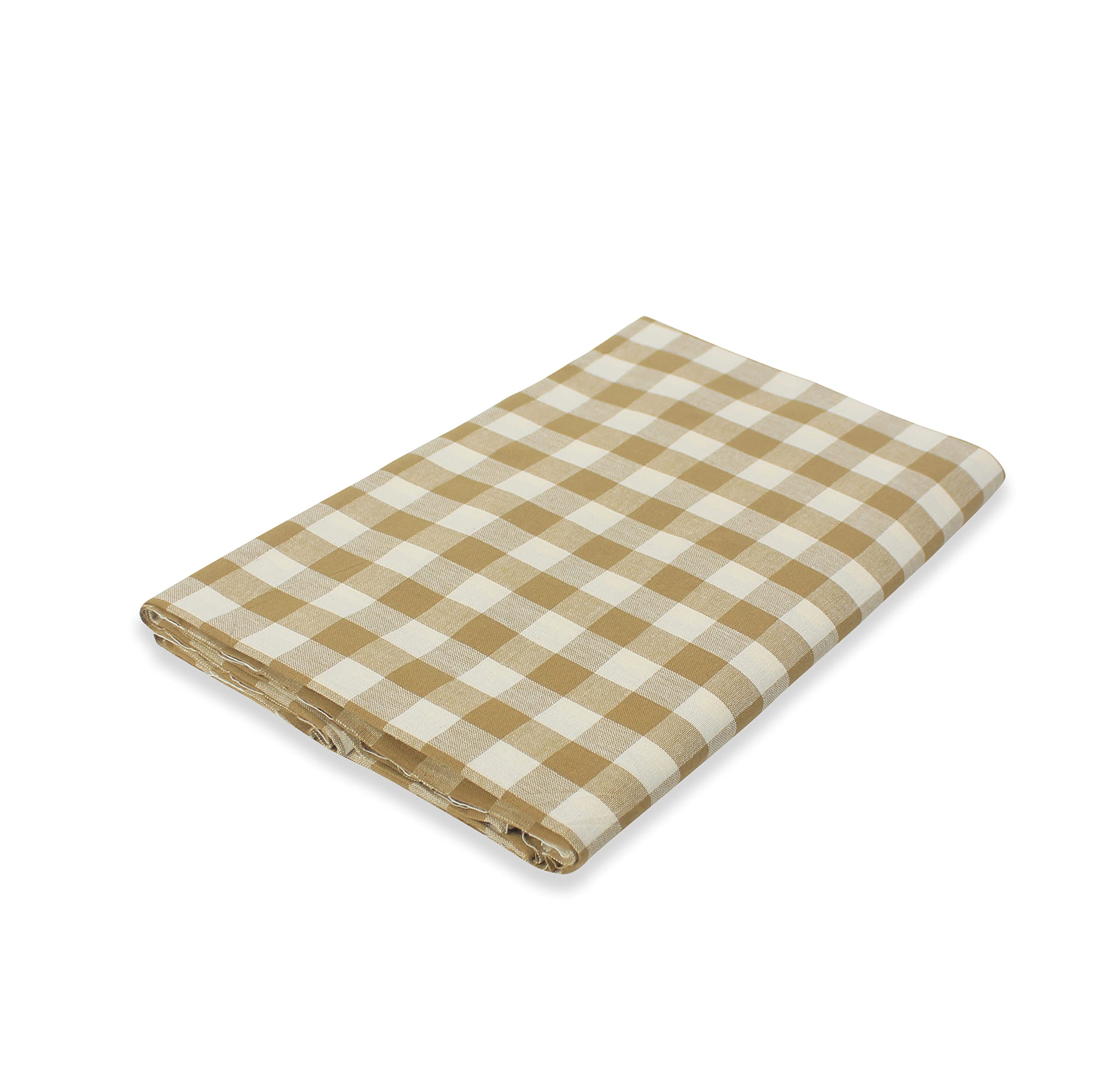 Cotton Candy Fabric by Meter Floral Printed Cotton Fabric Material for Sofa,Curtains,Cushions,Bedcover,Furnishing,Upholstery,Craft,Decoration (Beige,Checked, 60" Width) (10 mtr)